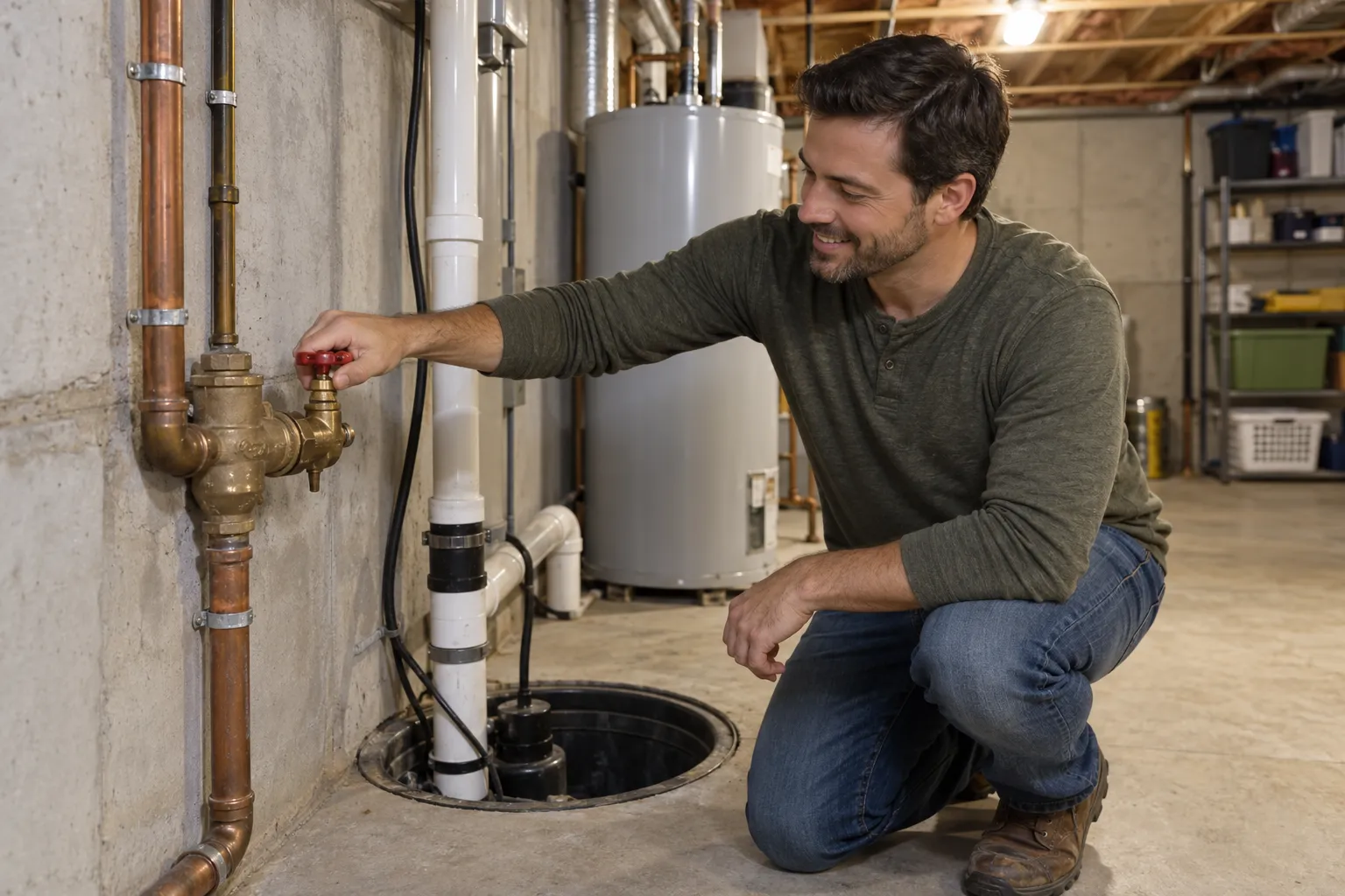 Shutoff valve being turned by a homeowner in the North Bay area